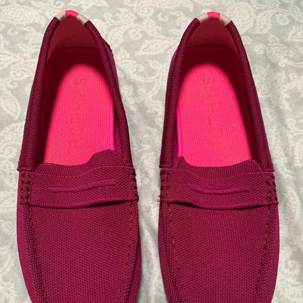Rothy’s Driver “Raspberry Pink” Loafers Women’s Size 7.5